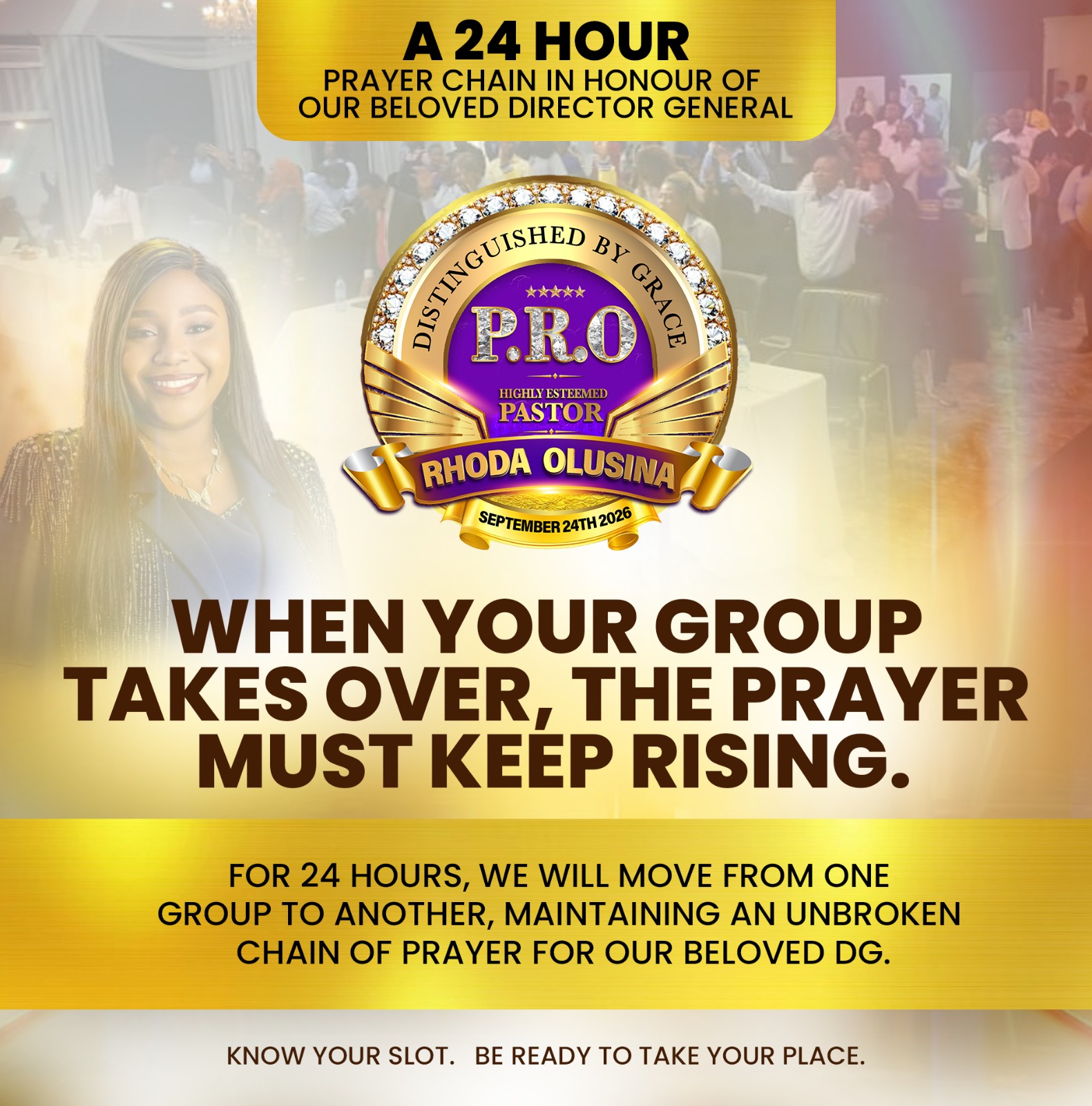 Birthday prayer-chain artwork for Pastor Rhoda Olushina